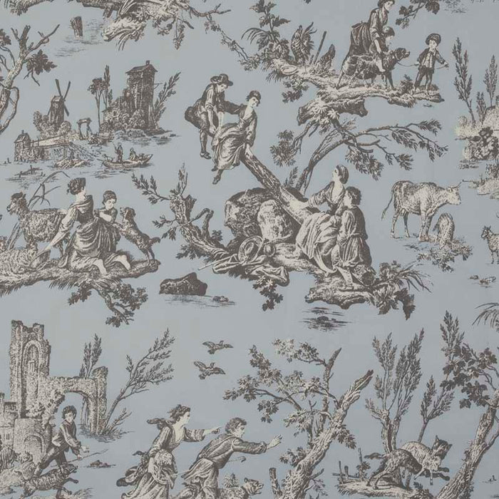 Marvic Textiles La Balancoire Slate/Aqua Fabric 6204-9