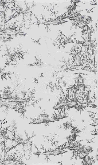 Boussac Wallpaper Sample Kanawa Black White Wallpaper Sample W4515B09