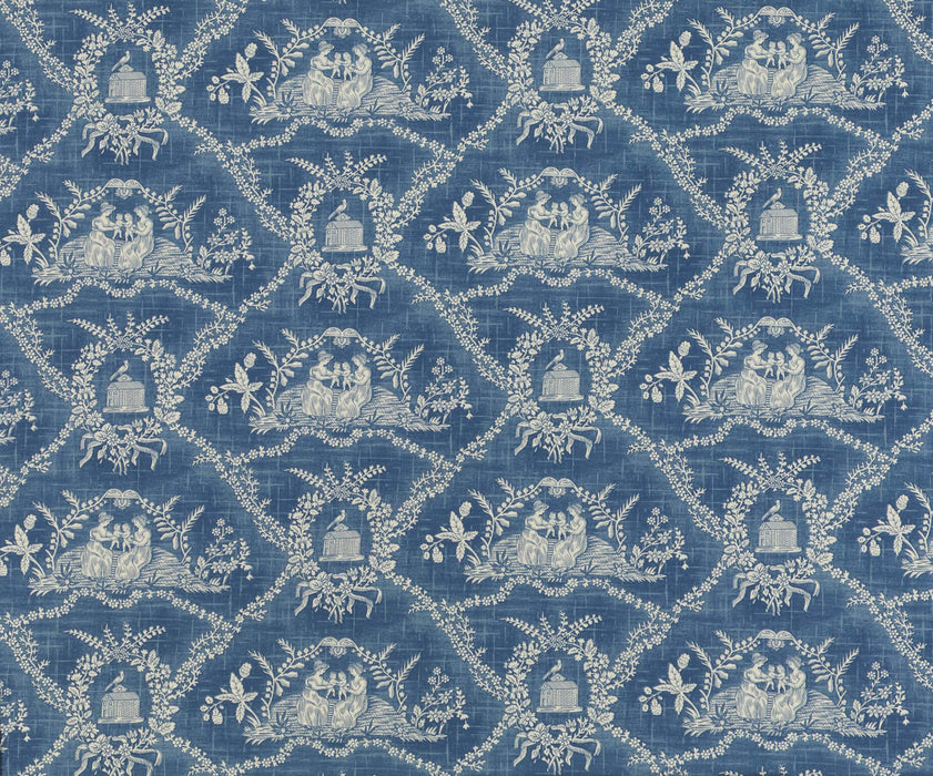 Pierre Frey Crespieres Bleu Ancien Fabric F2056001