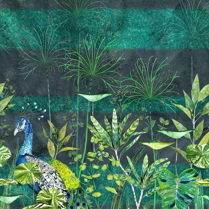 Designers Guild Arjuna Leaf W/peacock Panel 1 Wallpaper PDG1069-01