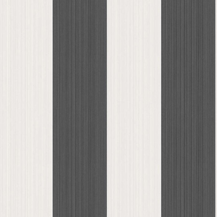Cole & Son Jaspe Stripe Black + White Wallpaper 110/4025.CS.0