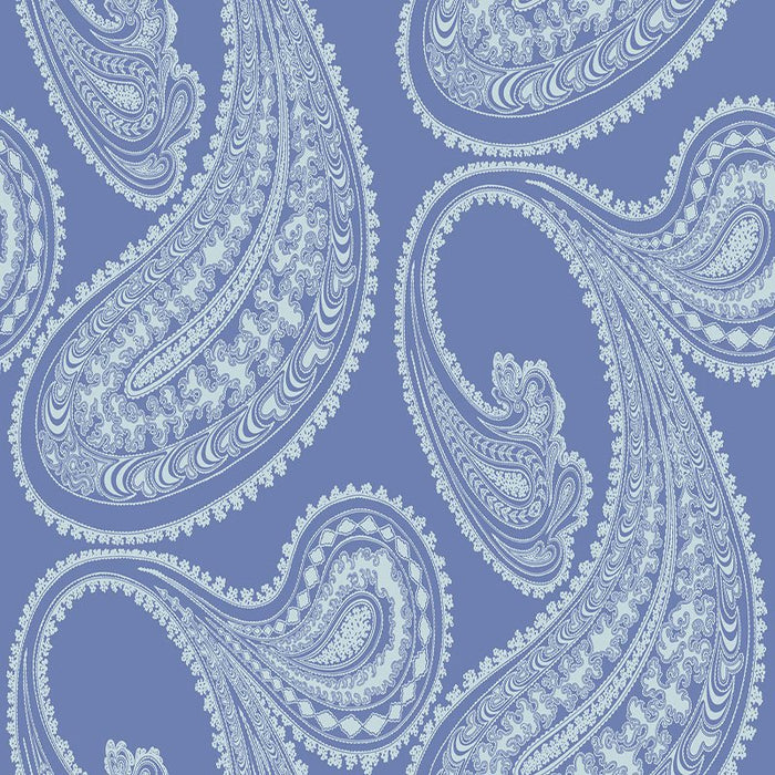 Cole & Son Rajapur Flock Blue/White Wallpaper 112/9032.CS.0