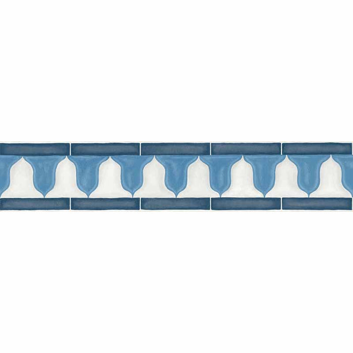 Cole & Son Zellige Border China Blue & White Wallpaper 113/12036.CS.0