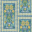 Cole & Son Triana Canary Yellow & China Blue On Teal Wallpaper 117/5013.CS.0