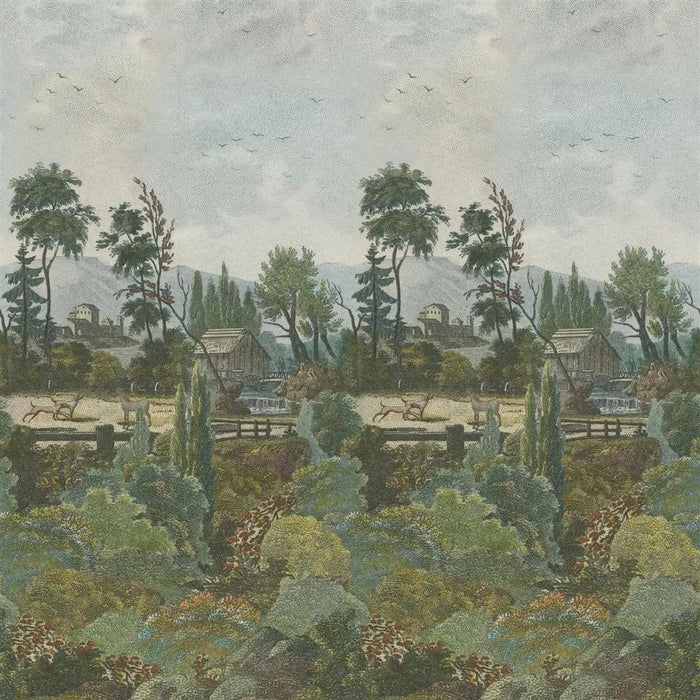 John Derian Pastoral Scene 1 Panel 1 Wallpaper PJD6005-01