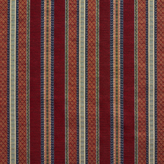 Charlotte Merlot Stripe Fabric 1985