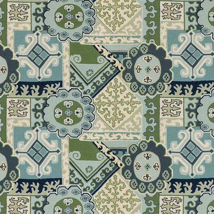 Lee Jofa Batangas Print Aqua/Leaf Fabric 2020193.1353.0