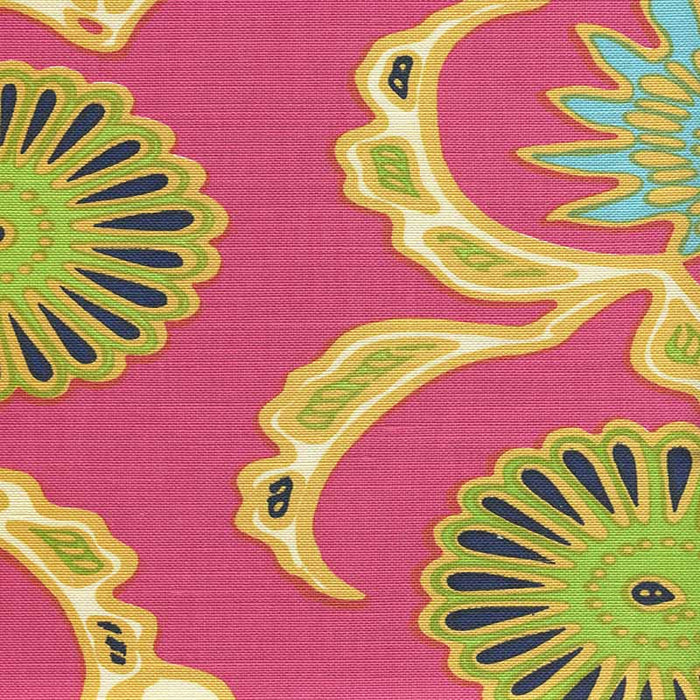 China Seas Flora Ii Pink Yellow Green Blue Fabric 6985-04