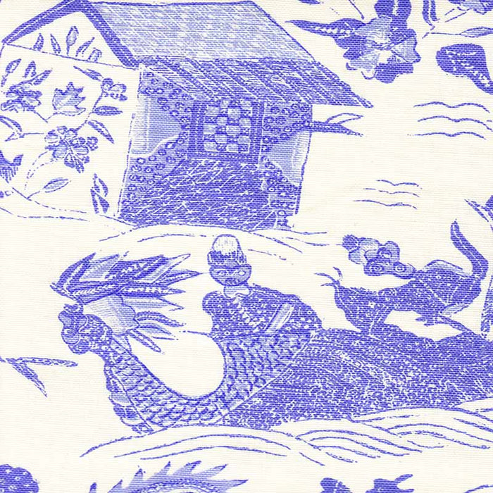 China Seas Tableau Ii Periwinkle Fabric 7250-06