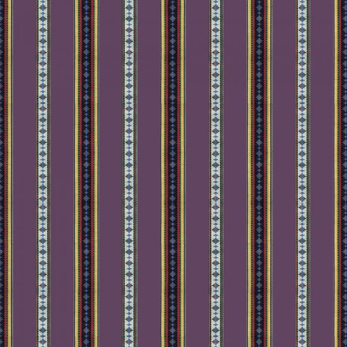 Brunschwig & Fils Rayure Broderie Aubergine Fabric 8015147.10.0