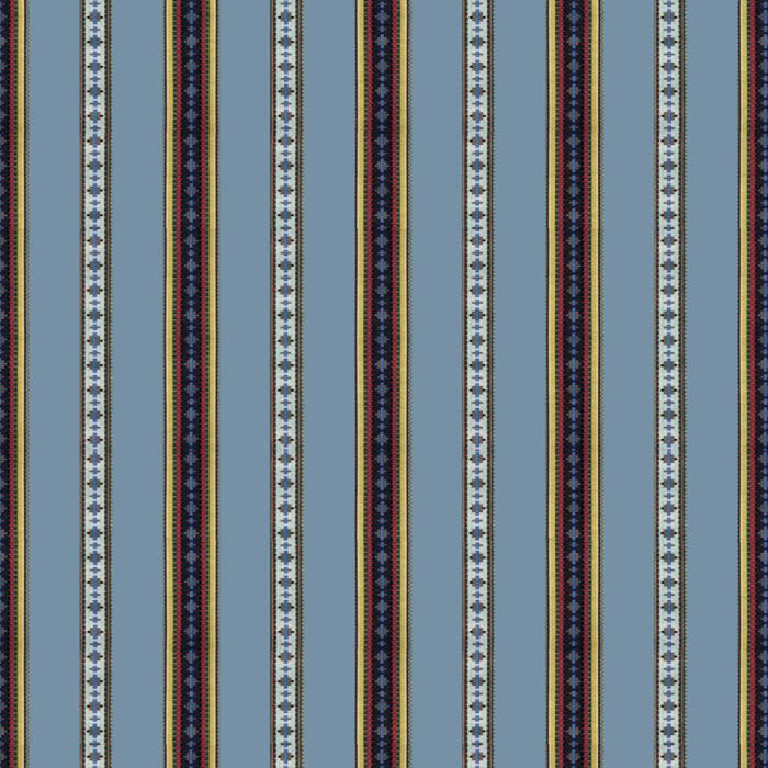 Brunschwig & Fils Rayure Broderie Bleu Fabric 8015147.5.0