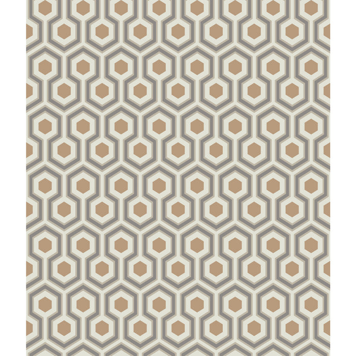 Cole & Son Hicks Hexagon Gold/Taupe Wallpaper 95/3017.CS.0
