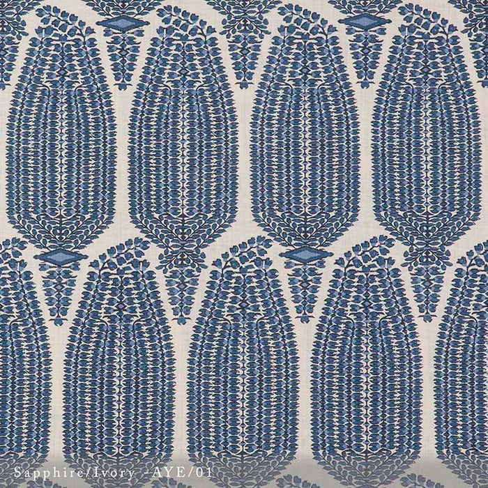 Lisa Fine Ayesha Paisley Sapphire/Ivory Fabric AYE-01