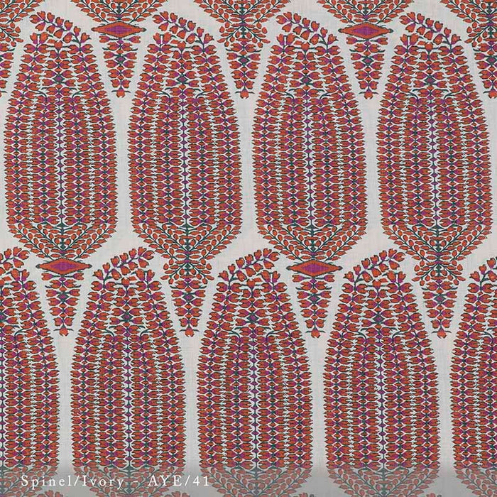 Lisa Fine Ayesha Paisley Spinel/Ivory Fabric AYE-41