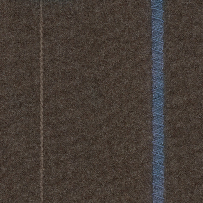 Maya Romanoff Blanket Yarn & Stitch Heathered Brown/Cerulean Wallpaper MR-BK-01-3521