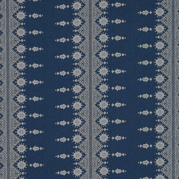 Peter Dunham Carmania White On Indigo Fabric 131CRM07