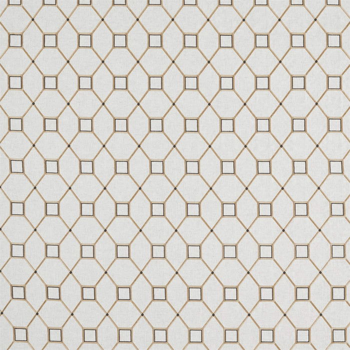 Sanderson Baroque Trellis Charcoal/Gold 236357 Fabric DART236357