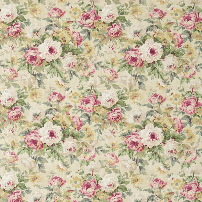Sanderson Amelia Rose Crimson/Gold 223979 Fabric DFAB223979