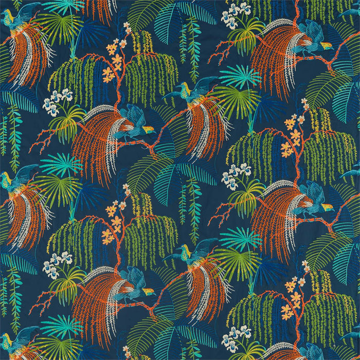Sanderson Rain Forest Embroidery Tropical Night 236778 Fabric DGLA236778
