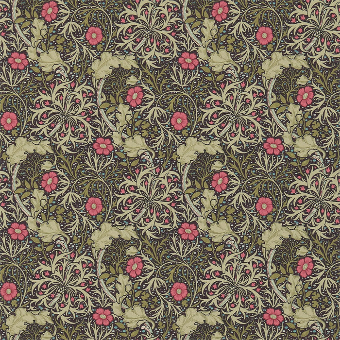 Morris & Co Morris Seaweed Ebony/Poppy 214716 Wallpaper DM3W214716