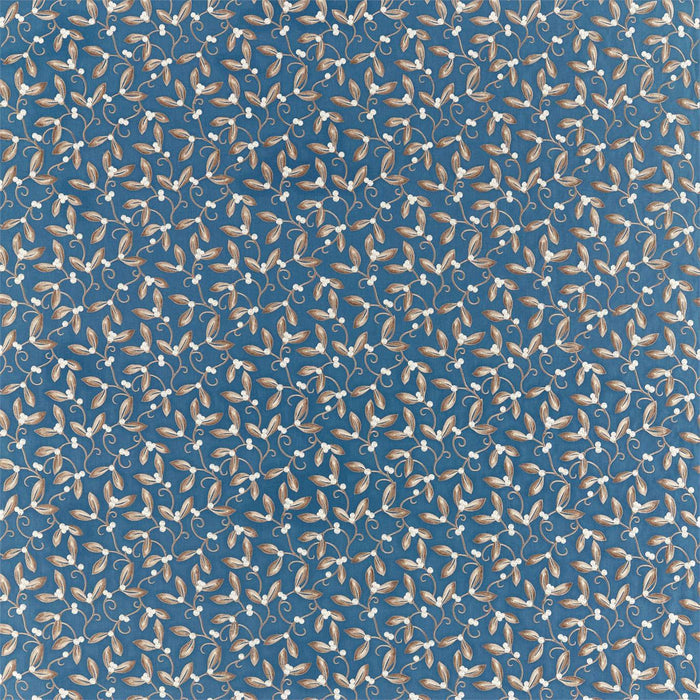Morris & Co Mistletoe Embroidery May Blue 236818 Fabric DM5F236818