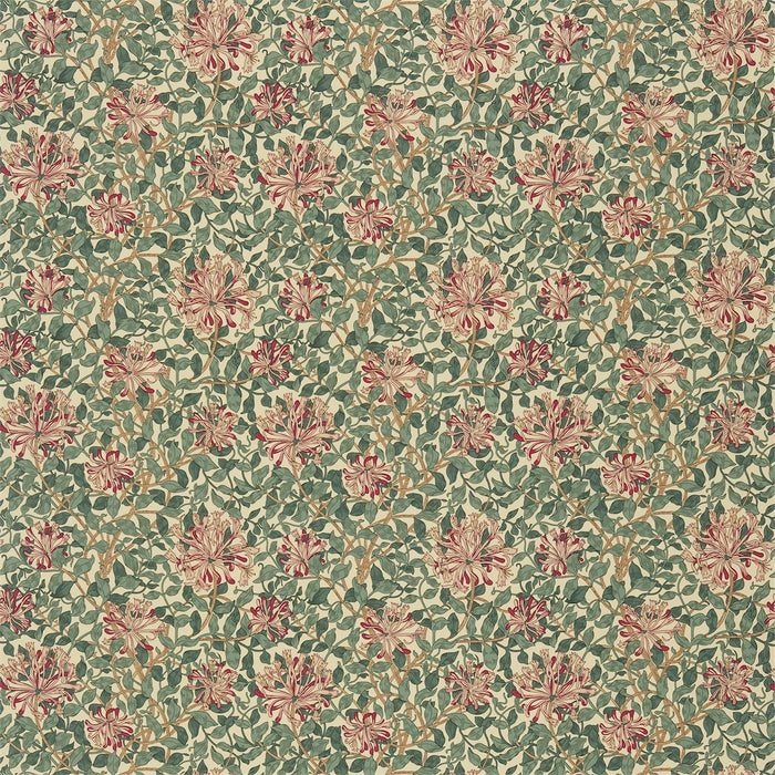 Morris & Co Honeysuckle Bottle Green/Mulberry HS203 Fabric DMC1HS203
