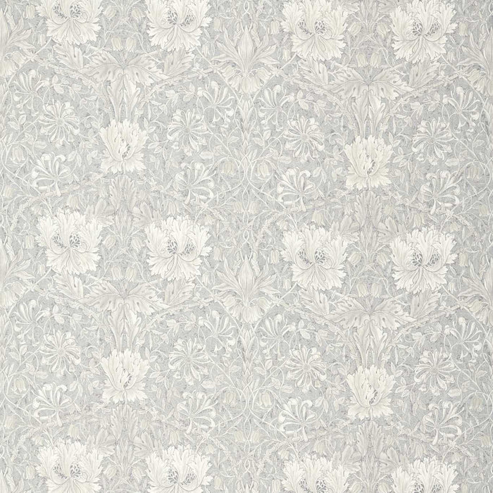 Morris & Co Pure Honeysuckle & Tulip Print Light Grey Blue 226481 Fabric DMPN226481