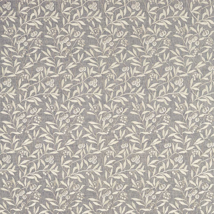 Morris & Co Pure Arbutus Embroidery Inky Grey 236618 Fabric DMPN236618