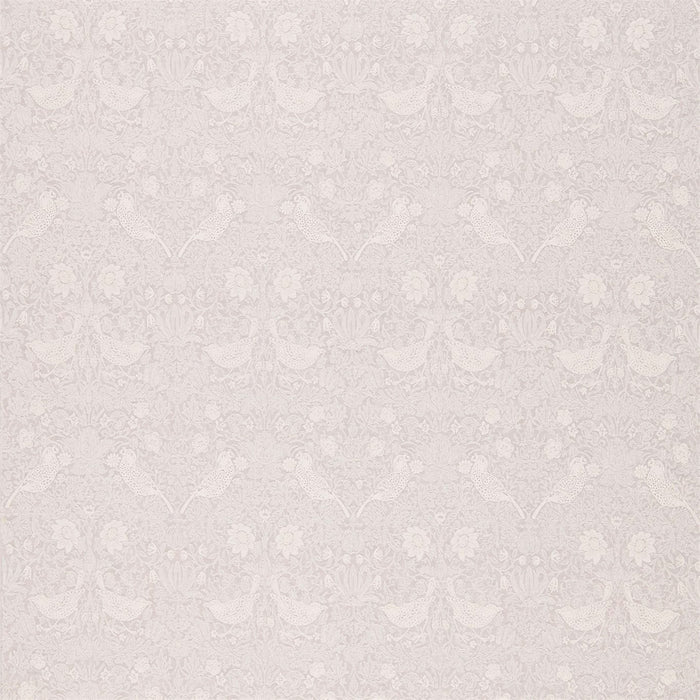 Morris & Co Pure Strawberry Thief Embroidery Pebble 236073 Fabric DMPU236073