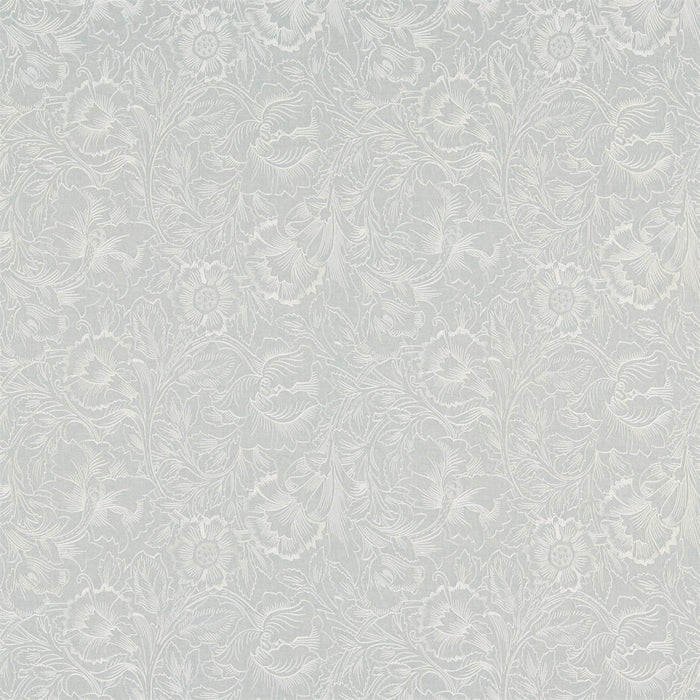 Morris & Co Pure Poppy Embroidery Wild Mint 236078 Fabric DMPU236078