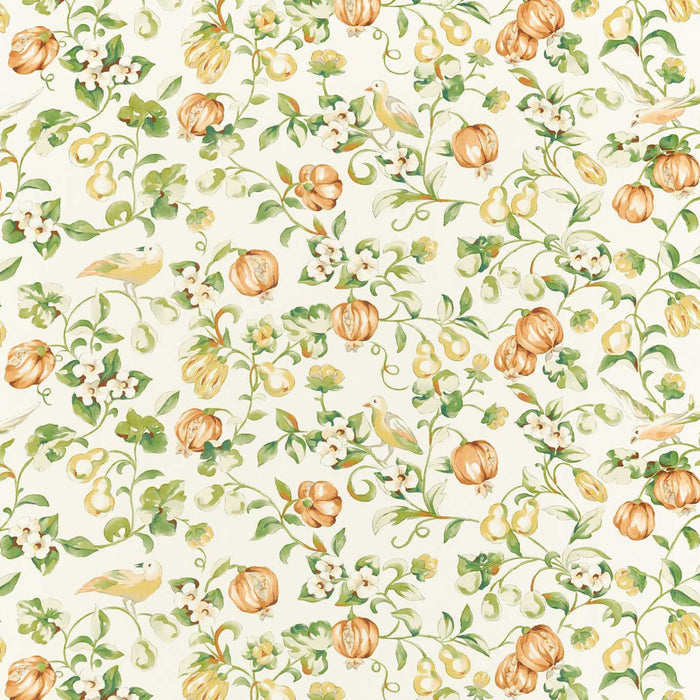 Sanderson Pear & Pomegranate Teal/ Papaya 226859 Fabric DOSF226859