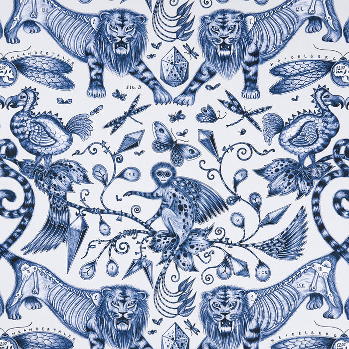 Clarke & Clarke Extinct Blue Fabric F1109/01.CAC.0