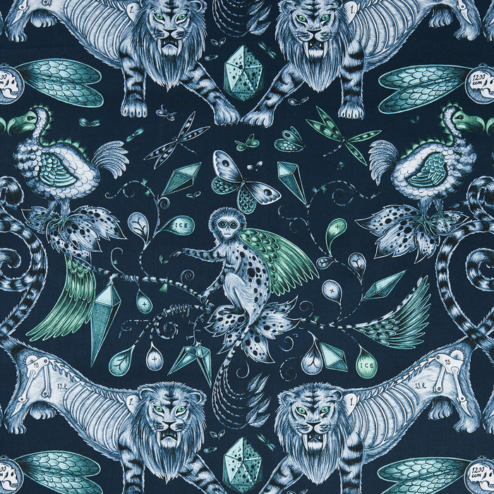 Clarke & Clarke Extinct Navy Fabric F1109/04.CAC.0