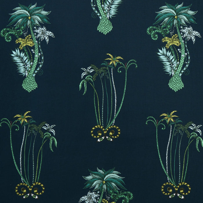 Clarke & Clarke Jungle Palms Navy Fabric F1110/03.CAC.0
