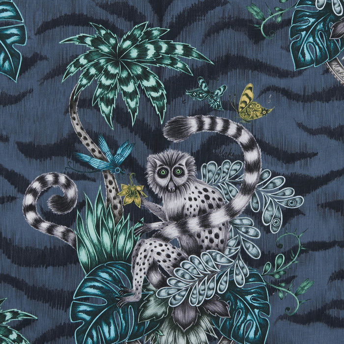 Clarke & Clarke Lemur Navy Fabric F1112/03.CAC.0