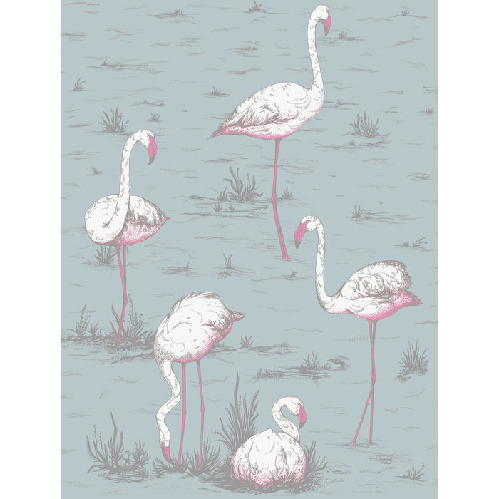Cole & Son Flamingos Wht/Fuch On Sfoam Fabric F111/3010L.CS.0