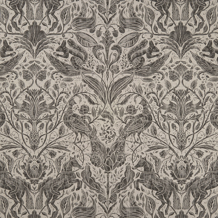 Clarke & Clarke Forest Trail Charcoal Fabric F1158/01.CAC.0