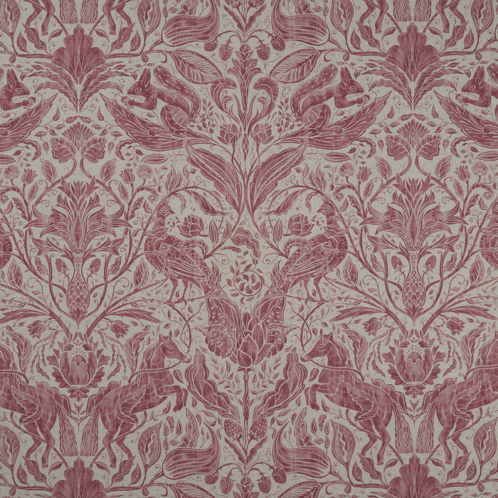 Clarke & Clarke Forest Trail Raspberry Fabric F1158/03.CAC.0