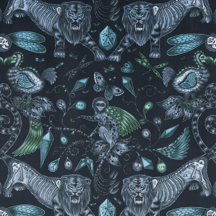 Clarke & Clarke Extinct Velvet Navy Fabric F1208/01.CAC.0