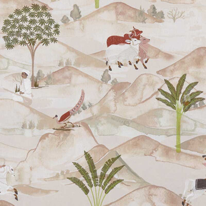 Clarke & Clarke Sahara Apple/Blush Fabric F1371/01.CAC.0