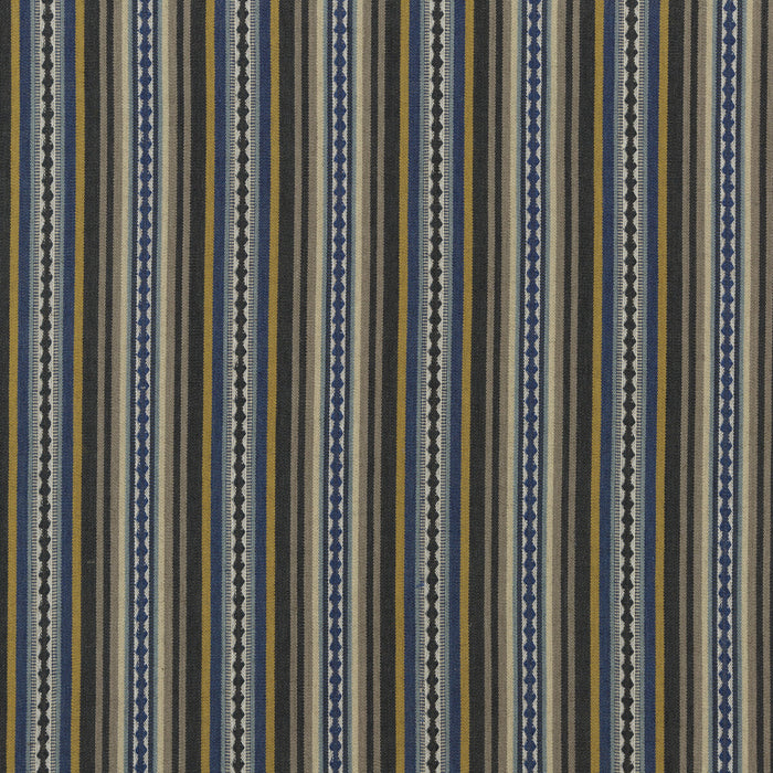 Mulberry Home Dalton Stripe Indigo/Ochre Fabric FD731.H51.0