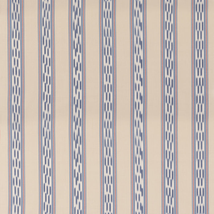 Mulberry Home Breezy Stripe Blue/Red Fabric FD819.G103.0