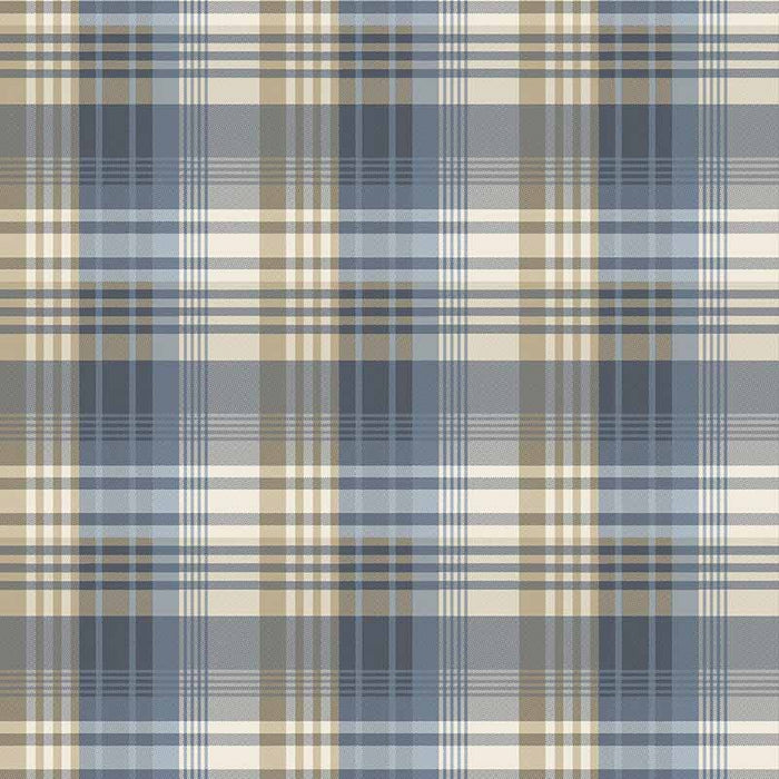 Mulberry Home Mulberry Ancient Tartan Indigo Wallpaper FG100.H10.0