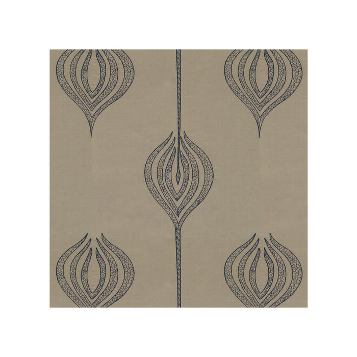 Lee Jofa Modern Tulip Embroidery Blue Fabric GWF-2928.50.0