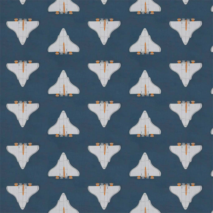Harlequin Space Shuttle Apricot/Navy 133547 Fabric HLTF133547