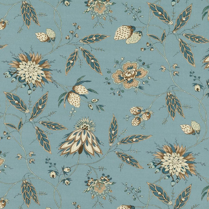 Jasper Fraises Des Bois Blue Brown Fabric JP-1802