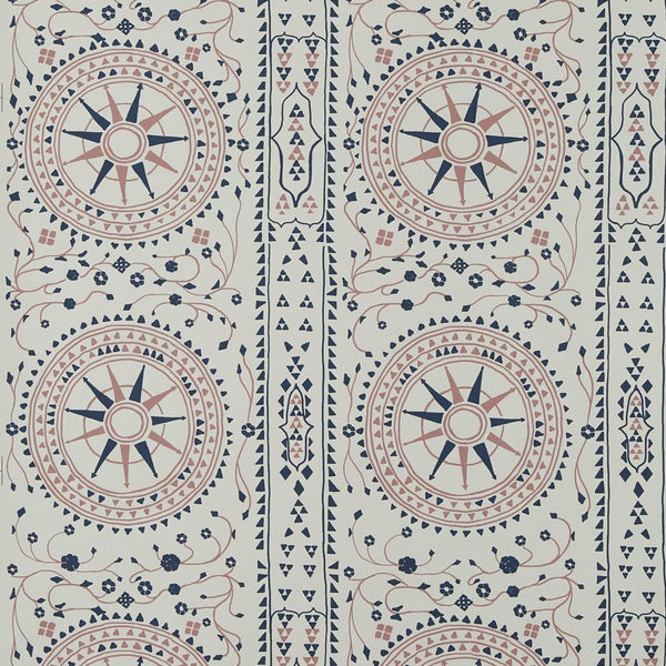 Peter Dunham Leila Blue/Pink On White Wallpaper 151LEA02