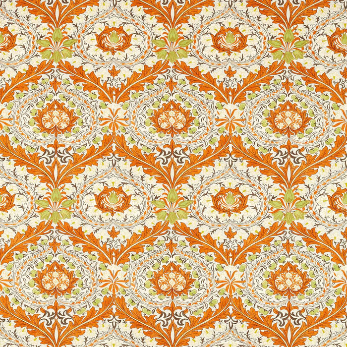 Morris & Co Merton Burnt Orange/Chartreuse 226994 Fabric MCOP226994
