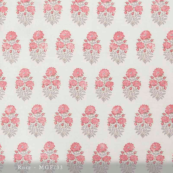Lisa Fine Mughal Flower Rose Fabric MGF-33