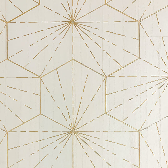Maya Romanoff Ajiro Burst of Happiness Calm Winter White Wallpaper MR-ABH-1X15